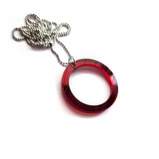 CIRCLE LINE 2 BORDO náhrdelník  (náhrdelník vínový zrcadlový)