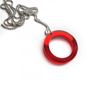 CIRCLE LINE RED náhrdelník  (náhrdelník červený zrcadlový)