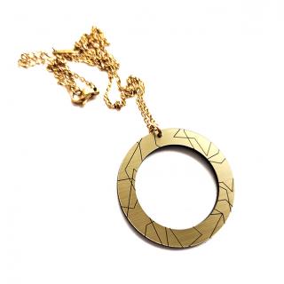 CIRCLE LINES 1 GOLD (metalicky zlatý náhrdelník)