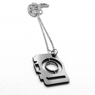 Foťák náhrdelník stříbrný (metalicky stříbrný náhrdelník pro milovníky focení)
