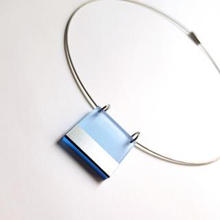 náhrdelník COMBI GEOMETRY ice/silver (ledově modrý)