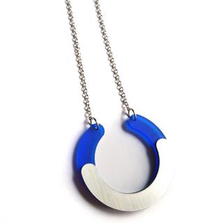 OPEN CIRCLE náhrdelník blue (modrá / stříbrná)