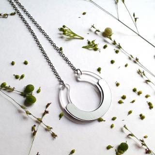OPEN CIRCLE náhrdelník transparent (průhledná / stříbrná)