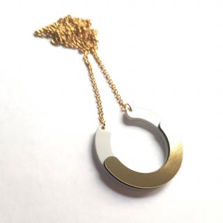 OPEN CIRCLE náhrdelník white/gold (bílá / zlatá)