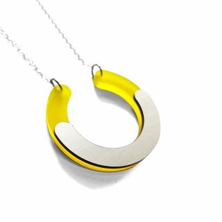 OPEN CIRCLE náhrdelník yellow (žlutý / stříbrný náhrdelník)