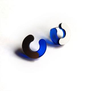OPEN CIRCLE naušnice blue (modrá / stříbrná)