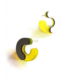 OPEN CIRCLE naušnice yellow (žlutá / stříbrná)