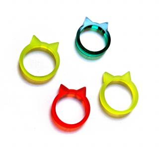 PRSTEN perspex CAT  (mix barev)