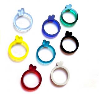 PRSTEN perspex HEART (mix barev)