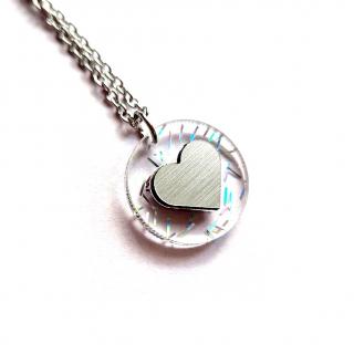 Sweets sprinkle LOVE náhrdelník (náhrdelník srdce průhledný s barevnými konfetami)