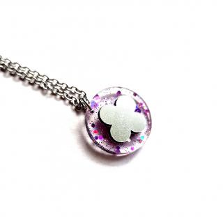 Sweets violet CLOVERLEAF náhrdelník (náhrdelník srdce průhledný / fialový)