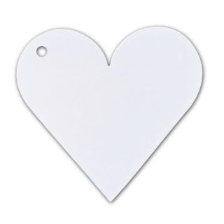 visačka bílá - srdce (papírová visačka srdíčko)