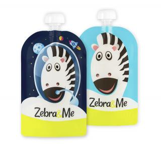 Kapsička na dětskou stravu Zebra& Me 2 ks Kosmonaut/Zebra
