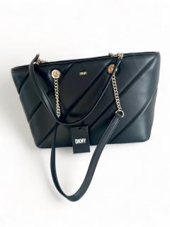DKNY dámská kabelka Veronica Medium Tote R22AZG68 černá  (DKNY elegantní černá kabelka se zlatými prvky )