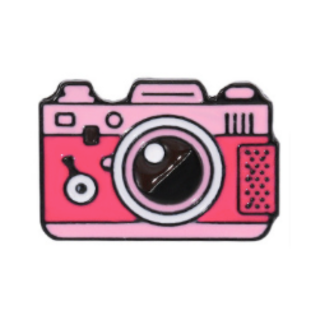 Odznáček ve tvaru fotoaparátu - růžový