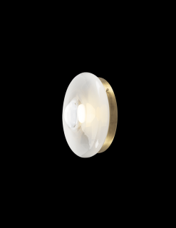 Bomma Orbital skleněné nástěnné/stropní svítidlo Barva: Bílá, Barva kování: Patinovaná mosaz