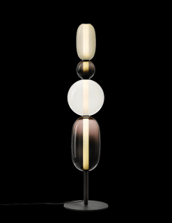 Bomma Pebbles skleněná podlahová lampa, velká Barva: Černá, Konfigurace: Model 2