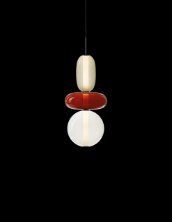 Bomma Pebbles skleněné závěsné svítidlo, malé Barva: Červená, Konfigurace: Model 1