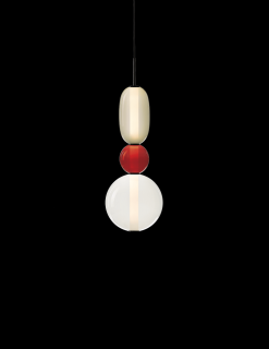 Bomma Pebbles skleněné závěsné svítidlo, malé Barva: Červená, Konfigurace: Model 3