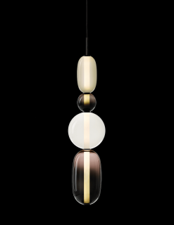 Bomma Pebbles skleněné závěsné svítidlo, velké Barva: Černá, Konfigurace: Model 3