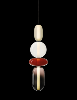 Bomma Pebbles skleněné závěsné svítidlo, velké Barva: Červená, Konfigurace: Model 1