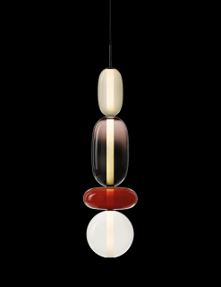 Bomma Pebbles skleněné závěsné svítidlo, velké Barva: Červená, Konfigurace: Model 2
