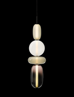 Bomma Pebbles skleněné závěsné svítidlo, velké Barva: Světle šedá, Konfigurace: Model 1