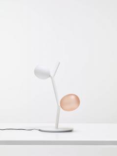 Brokis Ivy Table skleněná stolní lampa Barva: Růžová, Barva kování: Bílá