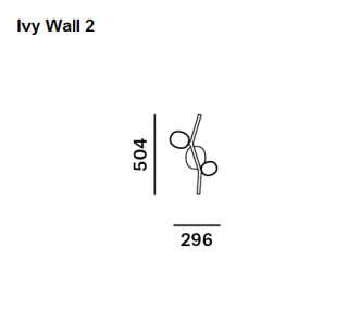 Brokis Ivy Wall skleněné nástěnné svítidlo Barva kování: Antracit, Barva skla: Bílá, Počet žárovek: 2