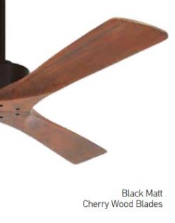 Dřevěný stropní ventilátor Seferino Barva: Černá matná - čepele z třešňového dřeva