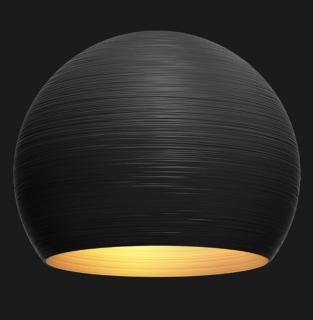 Globe 500 Textured, závěsné designové led svítidlo Barva: Černá/zlatá matná, Chromatičnost: 3000K Dali