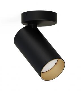Mono I, bodové otočné svítidlo GU10 Barva: Černá/zlatý ring, Varianta: Kulatá monturka
