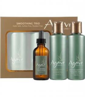 AGAVE Smoothing hair trio, Třídílná vlasová péče, šampon, kondicioner, uhlazující olej