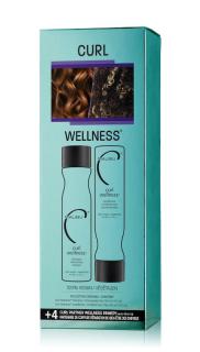 Malibu C Curl Wellness® Collection - sada vlasové péče pro vlnité a kudrnaté vlasy, šampon 266 ml, kondicioner 266 ml, 4 x wellness sáček