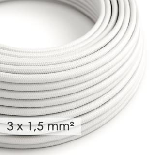Bílý textilní kabel 3x1,5mm Optical White RM01 - lesklý