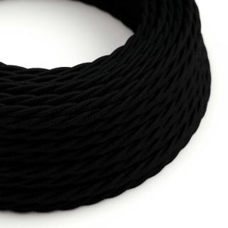 Černý splétaný kabel Charcoal Black TC04 - matný Průřez: 2 x 0,75 mm