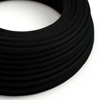 Černý textilní kabel Charcoal Black RM04 - lesklý Průřez: 2 x 0,75 mm