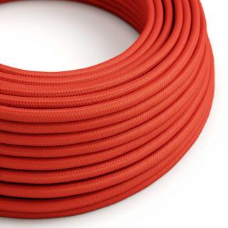 Červený textilní kabel Fire Red RM09 - lesklý Průřez: 2 x 0,75 mm