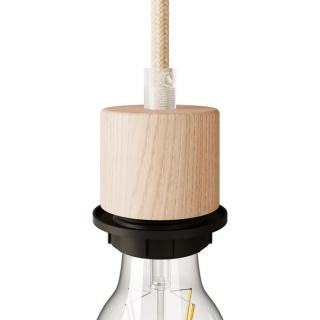 Dřevěná objímka E27 se závitem pro stínidlo Wood Cylinder