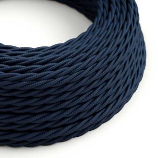 Modrý splétaný kabel Deep Blue TM20 - lesklý Průřez: 2 x 0,75 mm