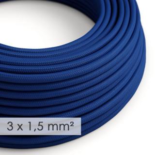 Modrý textilní kabel 3x1,5mm Classic Blue RM12 - lesklý
