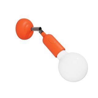 Nástěnná lampička a vypínačem a kloubem Fermaluce Silicone E27 Barva: oranžová, Žárovka: se žárovkou