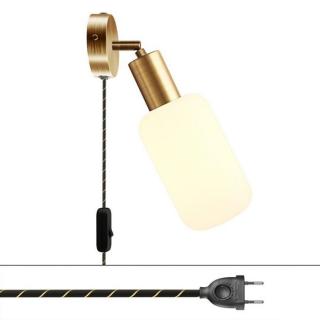 Nástěnná lampička do zásuvky Spostaluce Metal Plug E27 Barva: kartáčovaný bronz, Žárovka: se žárovkou