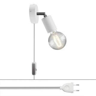 Nástěnná lampička do zásuvky Spostaluce Metal Plug E27 Barva: matná bílá, Žárovka: bez žárovky
