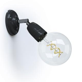 Nástěnná lampička s kloubem Fermaluce Ceramic E27 Barva: černá, Žárovka: se žárovkou