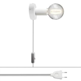Nástěnné světlo do zásuvky Spostaluce Metal Plug E27 Barva: bílá, Žárovka: bez žárovky