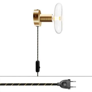 Nástěnné světlo do zásuvky Spostaluce Metal Plug E27 Barva: kartáčovaný bronz, Žárovka: bez žárovky
