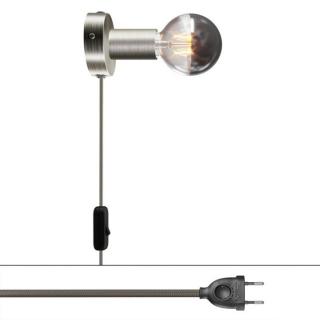 Nástěnné světlo do zásuvky Spostaluce Metal Plug E27 Barva: kartáčovaný titan, Žárovka: bez žárovky
