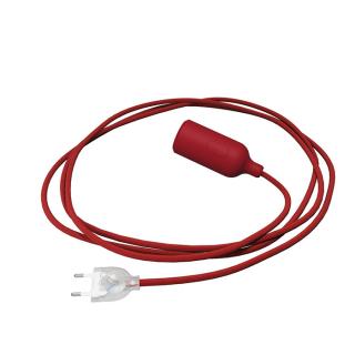 Objímka E27 do zásuvky s vypínačem Silicone Snake Barva: červená, Žárovka: bez žárovky