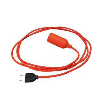 Objímka E27 do zásuvky s vypínačem Silicone Snake Barva: oranžová, Žárovka: bez žárovky